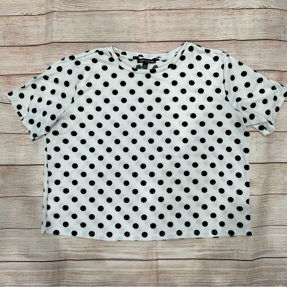 Black and White Polka Dot Top